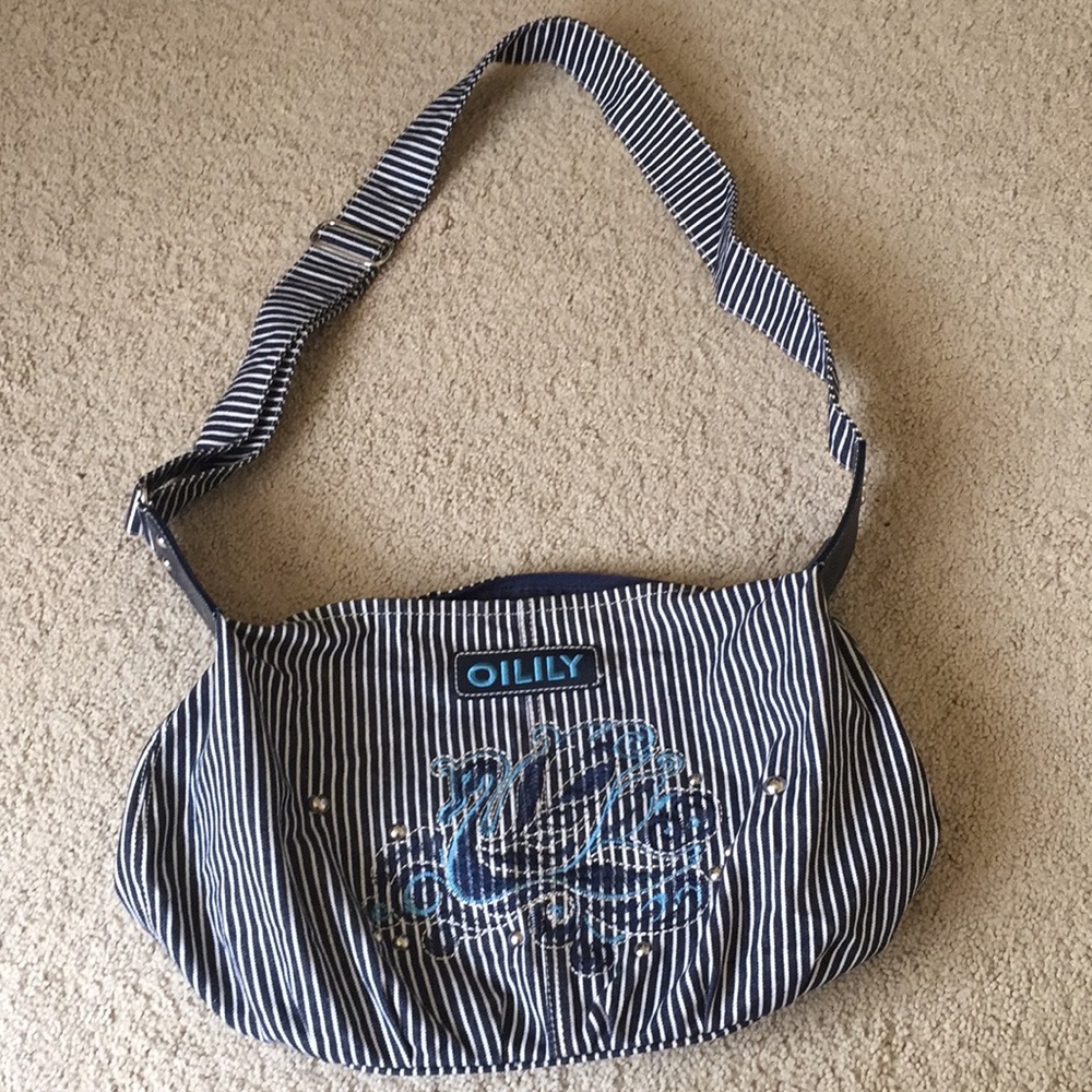 Oilily denim strips bag